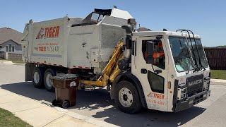 Tiger Sanitation: Mack LR Heil Python Garbage Trucks 