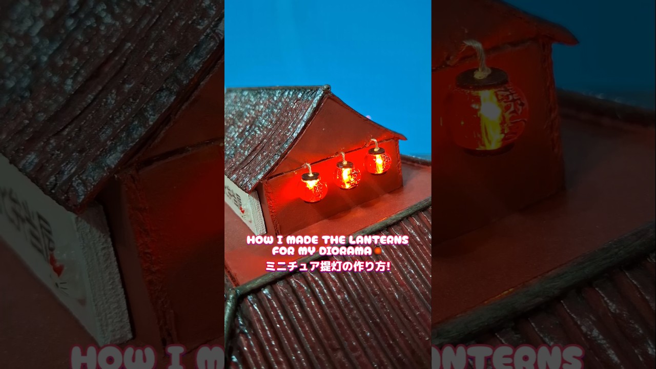 DIY Miniature Japanese Red Lanterns tutorial | 【手作り