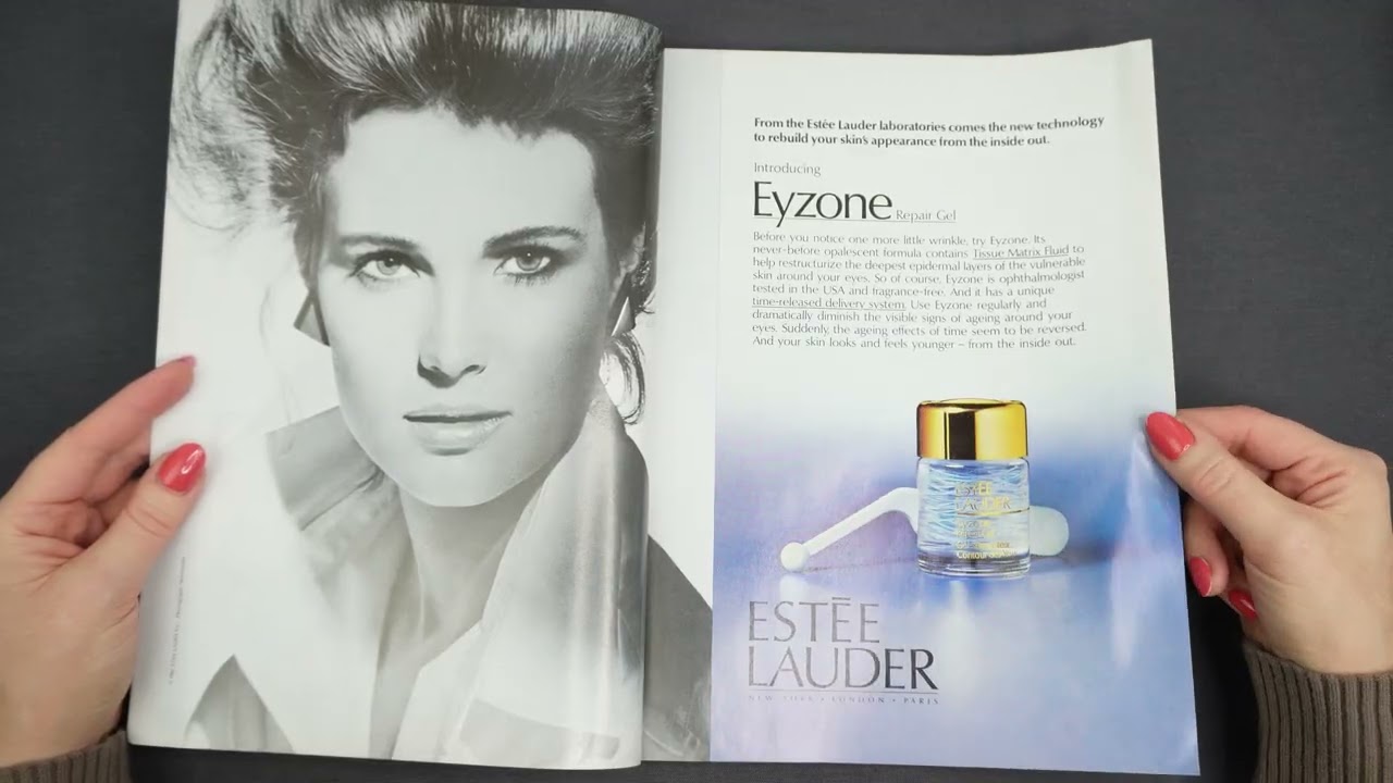 ASMR Vintage Magazine Flip Through | British Vogue November 1987 (Tingly Page Turning Sounds)