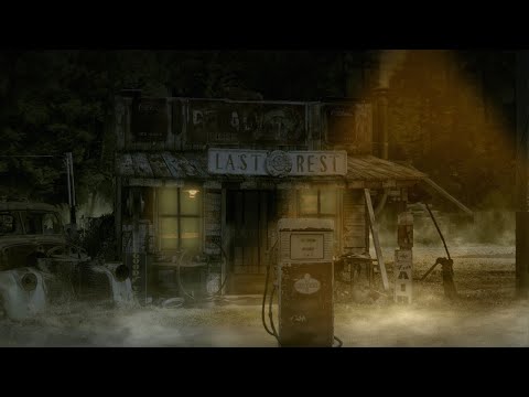 4K HALLOWEEN AMBIENCE Creepy Cabin in The Woods - Abandoned Gas Station - Scary Ambiance ASMR 3 Hrs