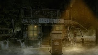 4K HALLOWEEN AMBIENCE Creepy Cabin in The Woods - Abandoned Gas Station - Scary Ambiance ASMR 3 Hrs