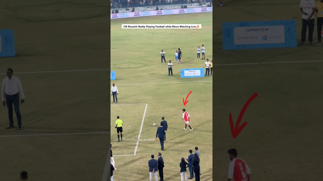 CM Revanth Reddy Playing Football while Messi Watching Live🔥🔥 