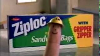 Ziploc Snadwhich Bags Finger Mans Lunch Break 1992