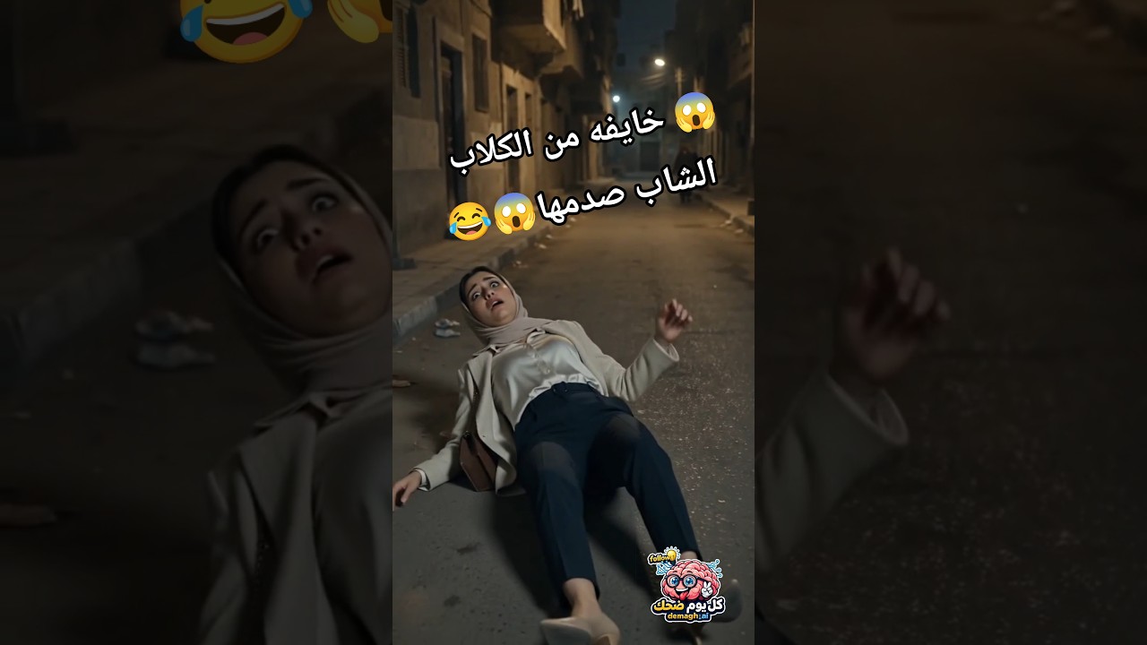 بنت ماشيه بالليل خايفه من الكلاب قابلت شاب بس صدمها 😱😱😂