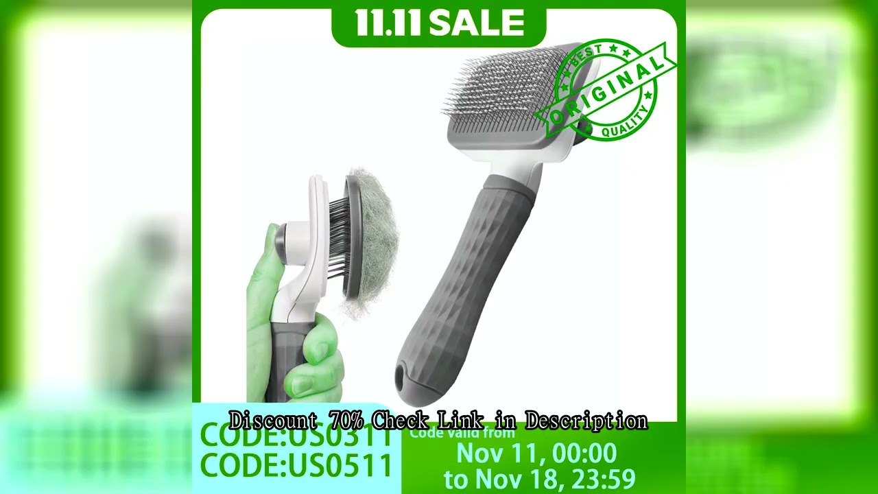 2-in-1 Pet Grooming Brush - Massaging Deshedder with Easy Cleanup