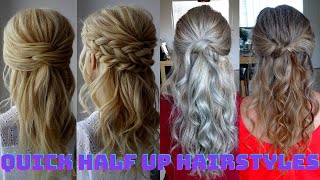 : quick half up half down hairstyles