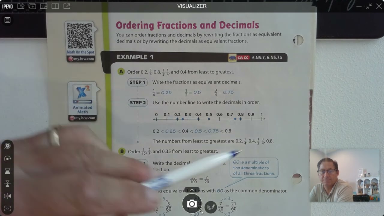 6th Grade GO Math Lesson 3.3 Comparing and Ordering Rational Numbers pages  59-64