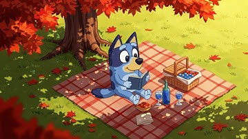Bluey Picnic Study Session ✍  Chill Lofi Vibes to Start Your Day 🍁Lofi Music for Focus, Relax