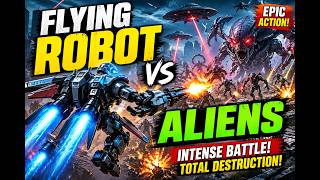 Flying Robot vs Aliens 👽🤖 | Intense Battle &amp; Total Destruction!