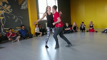 Fernando and Olga - Zouk demo in Moscow after workshops in Brazuka