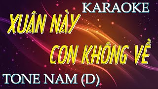 Karaoke Xuân Này Con Không Về (Beat Guitar Acoustic) Tone Nam | Nam Trân