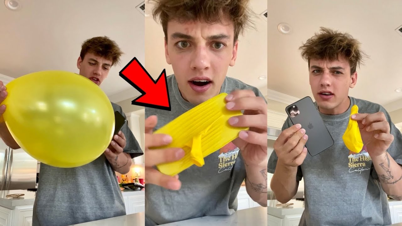 Can you put an iPhone inside a Balloon?! *REAL or FAKE?* 😳 - 