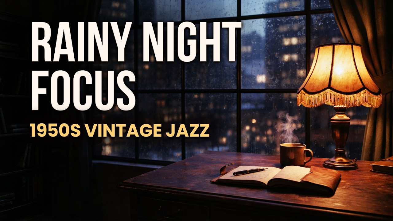 Rainy Night Jazz — 1950s Cool Jazz for Study & Deep Focus • Relaxing Jazz Ambience