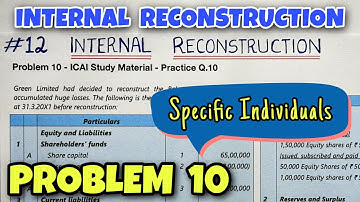 #12 Internal Reconstruction - Problem 10 - ICAI Practice Q.10 - By Saheb Academy