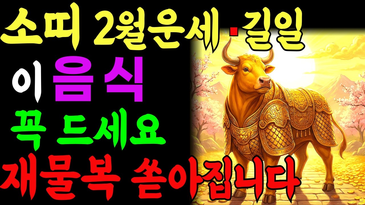소띠 2월 운세,길일 이 음식 꼭 드세요. 재물복 쏟아지니다.|풍수지리|금전운|재물운|풍수인테리어