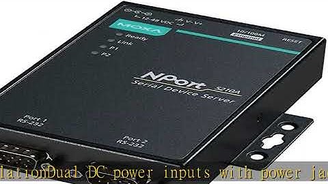 Moxa NPort 5210A - 2 Ports Device Server, 10/100M Ethernet, RS-232, DB9 Male, 15KV ESD, 0.5KV Seria