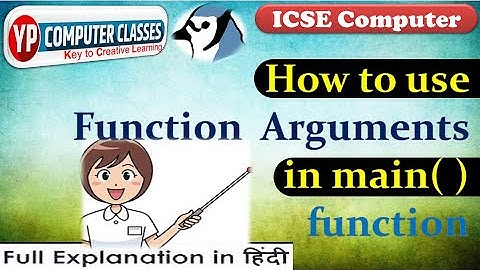 Function Argument in main() function in hindi | main method in java with arguments | Icse computer
