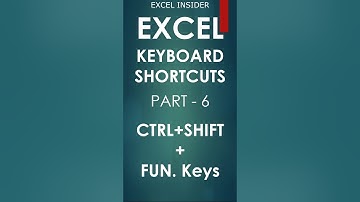 EXCEL Shortcuts Part-6 | Ctrl + Shift + Function Keys