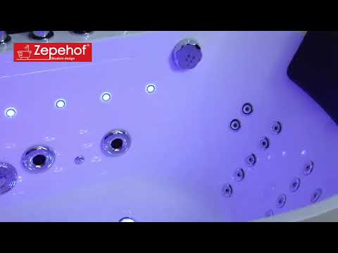 Wanna z hydromasażem EB-802 prostokątna 170cmx80cmx61cm DYSZE OBROTOWE, WODOSPADY, PILOT — YouTube