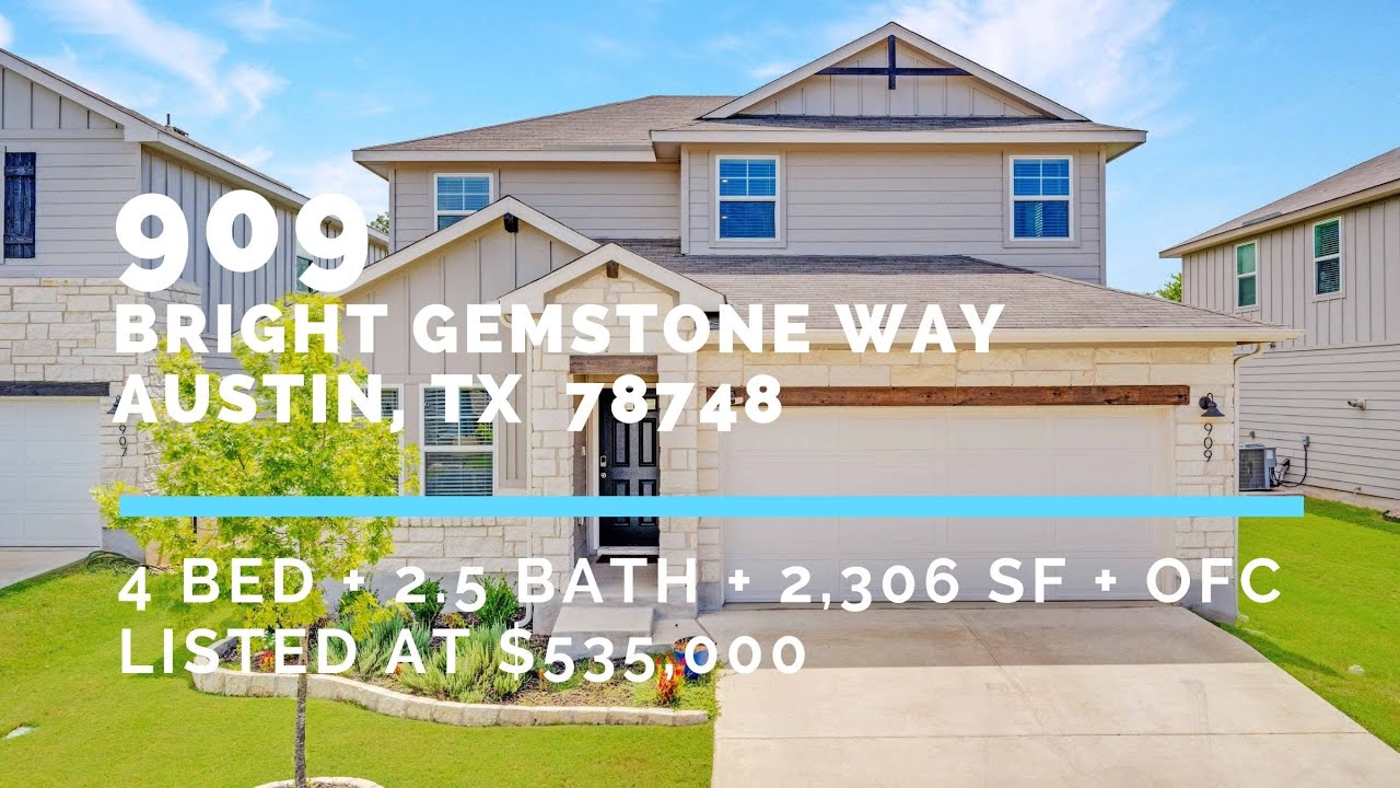 Like-new 4 BR + office - 909 Bright Gemstone Way | Chris Anderson, Austin Realtor
