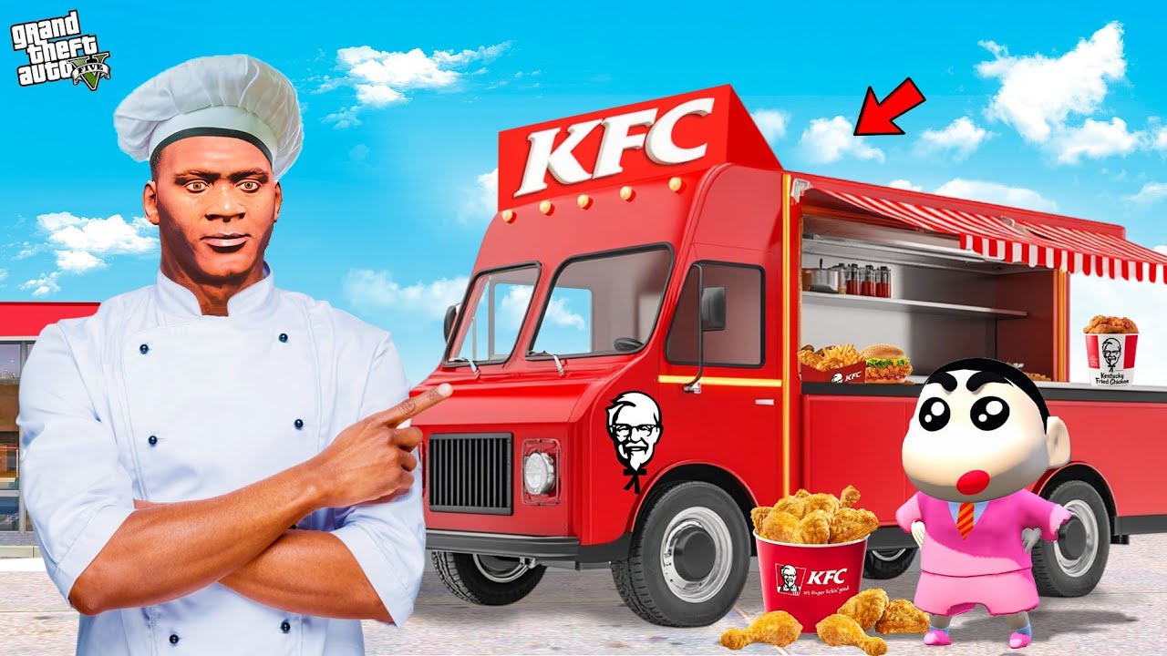 Shinchan & Franklin Open KFC Food Truck in Gta 5 Shinchan & Franklin Open KFC Food Truck in Gta 5