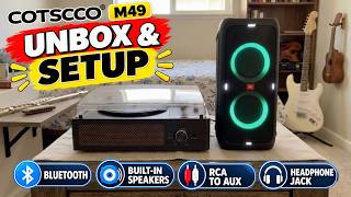 Cotsoco M49 Wireless Turntable Unboxing & Setup | Bluetooth + Speaker