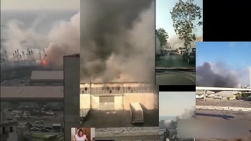 Beirut Explosion 101+ videos synced (loud)