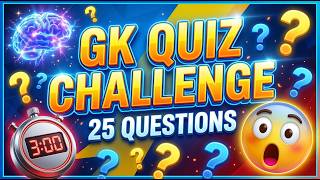 25 General Knowledge MCQs Quiz | Test Your Brain in 3 Minutes 🧠 | GK Questions & Answers
