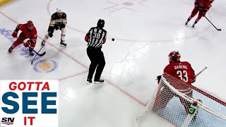 GOTTA SEE IT: Puck Bounces Off Referee Into The Net But Goal Doesn’t Count For Bruins