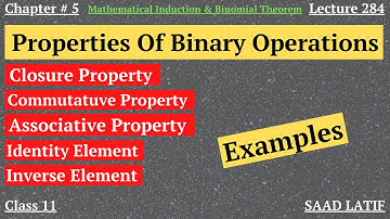 Class 11 Maths | Lecture 284 | Chapter 5 | Properties of Binary Operations | Examples