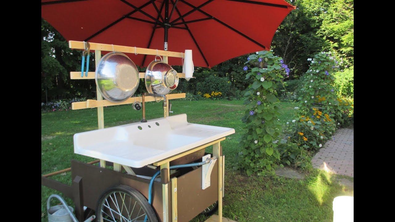 Outdoor Sink With A Whizbang Toe Tapper Faucet Switch Youtube