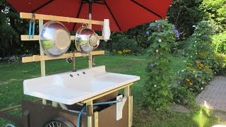 Outdoor Sink... with a Whizbang Toe-Tapper faucet switch!
