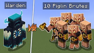 Warden vs 10 Piglin Brutes - Bedrock edition - Who will win?