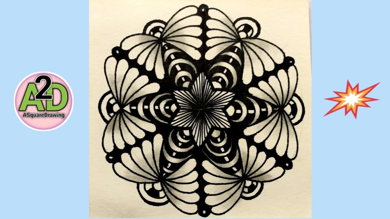 Relaxing drawing -7 | Relaxing pattern drawing | Easy Relaxing Zentangle Drawing