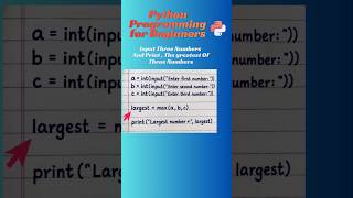 Python For Beginners #pythonprogramming #pythonforbeginners #pythontutorial#python #computerscience
