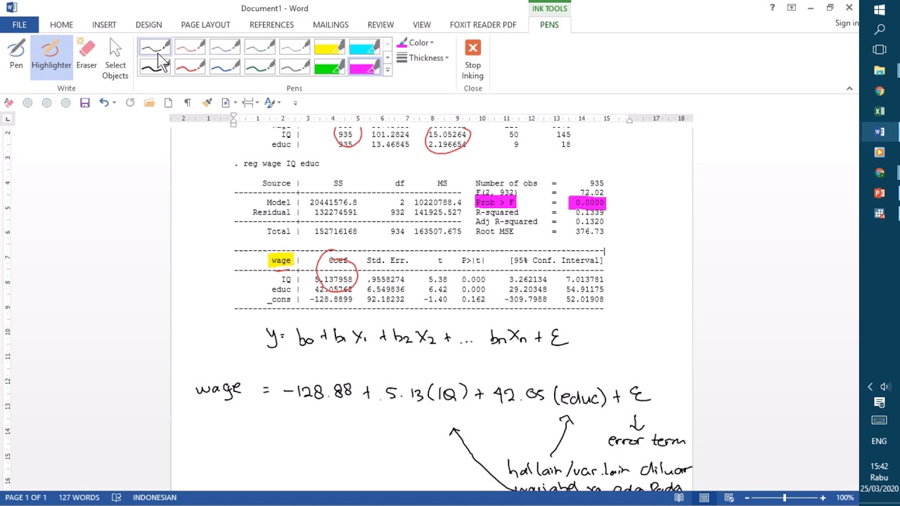 Regresi Linier Berganda Stata Youtube
