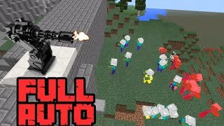 How to make a FULL AUTO TURRET! with COMMAND BLOCKS in Minecraft PE