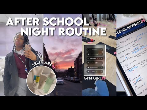 after school night routine🎀 productive revision, selfcare evenings, balancing sixth form \u0026 gym!