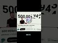 MrBeast стал ПЕРВЫМ БЛОГЕРОМ в истории YouTube с 500 миллионами подписчиков 🤩 #trending #mrbeast