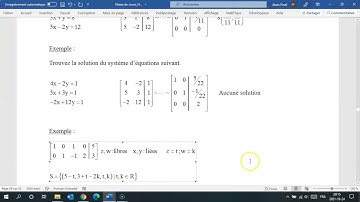 Algorithme de Gauss-Jordan : interprétation des solutions