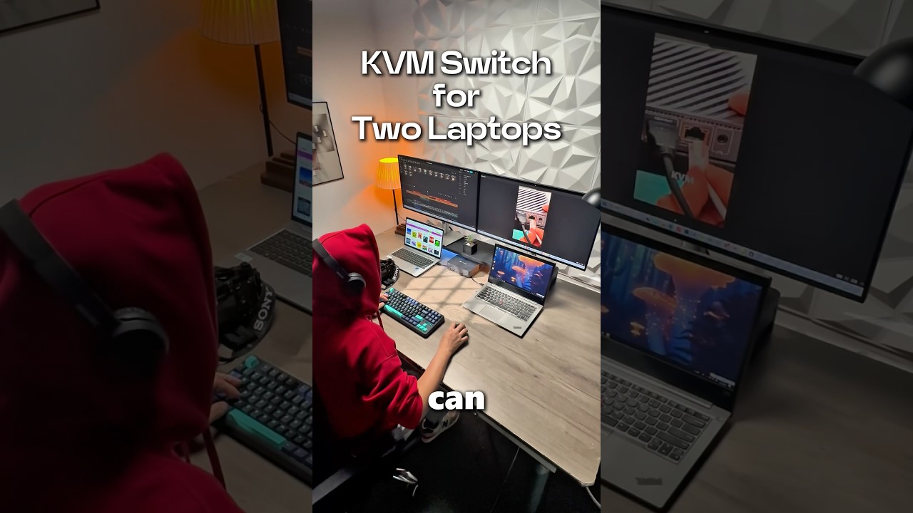 Этот KVM-переключатель позволяет переключаться между двумя ноутбуками одним щелчком мыши 