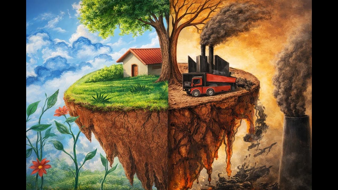 Global Warming Drawing || Save Earth Poster Art || Easy Environmental Drawing || pastel drawing