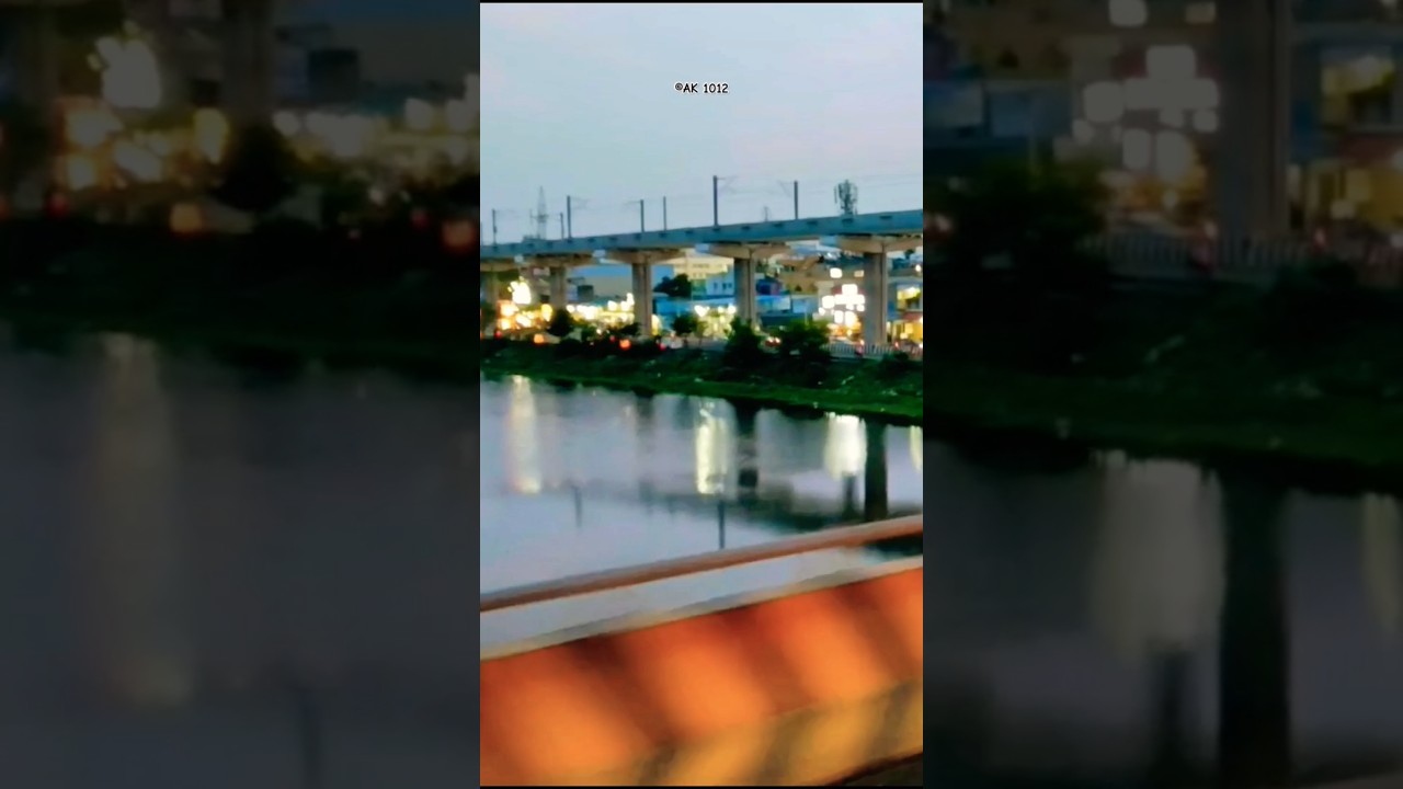 Porur Lake and Metro Rail view from Chennai Bypass Road bridge