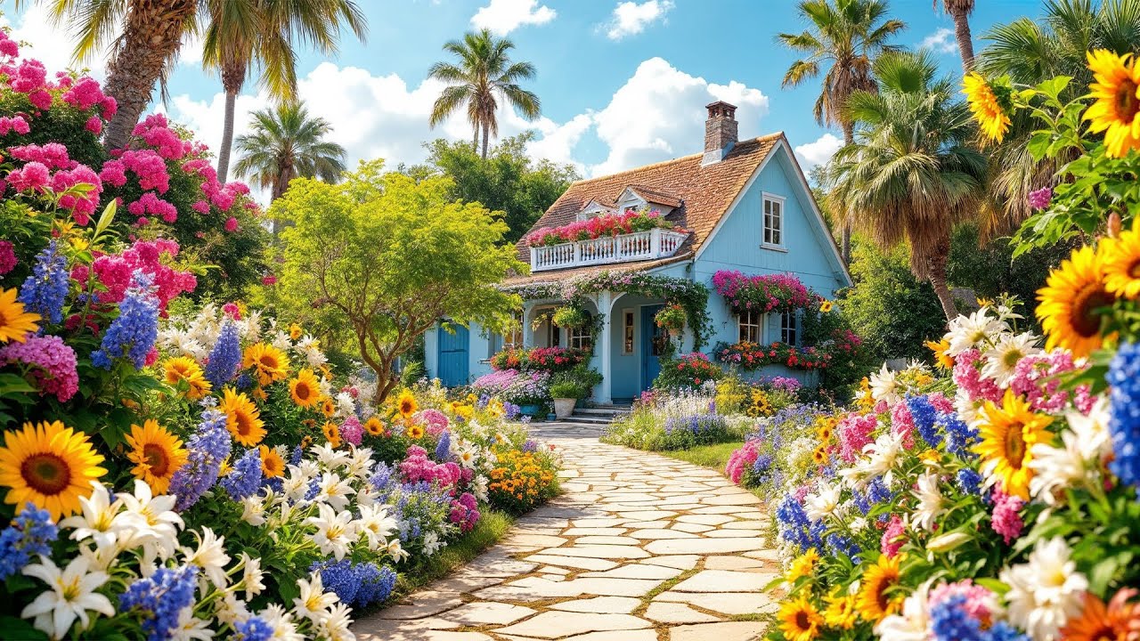 Изящные ландшафтные чудеса 🌿 | Нежная прогулка по саду среди цветов и зелени