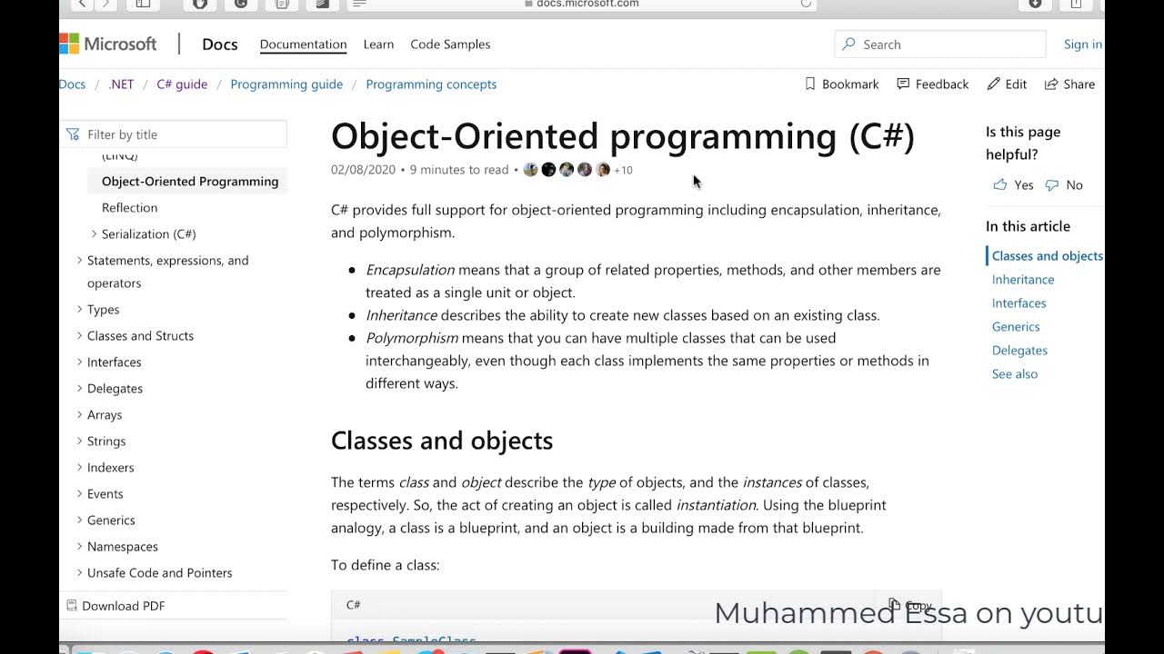 36 C# C Sharp Object and Class object oriented language - YouTube