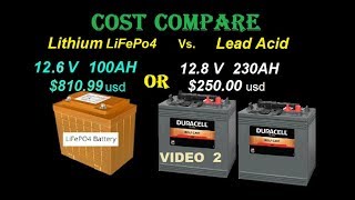 LiFePO4 vs Lead Acid "COST" Vid 2, Visit to batteriesplus.com store (notes below)