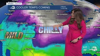 Mild, dry mid-week in Denver metro; chilly temps, light snow by Friday