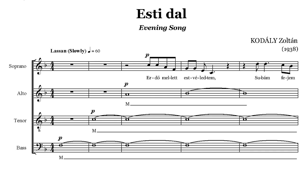 Kodály Zoltán: Esti dal - tenor