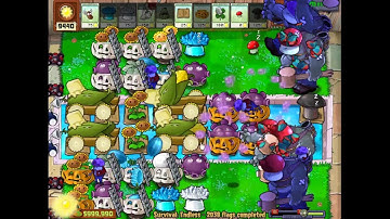 Plants vs Zombies Survival Endless - 4 Cob Cannons Strategy (Unedited)