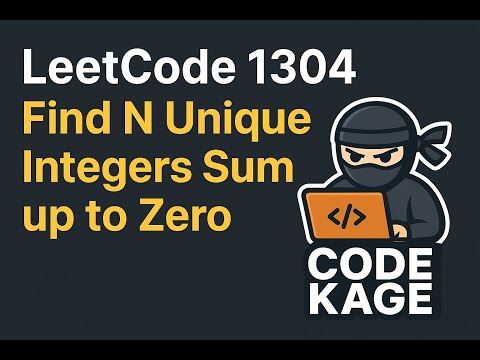 LeetCode 1304 | Find N Unique Integers Sum up to Zero | Easy Explanation + Code